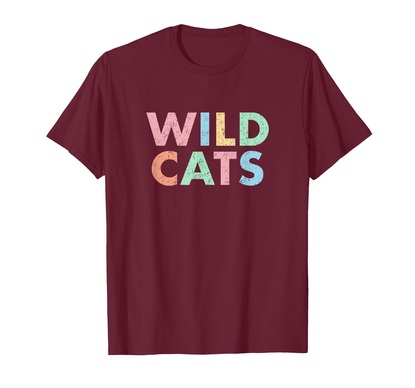 Wildcats Colorful School Sports Spirit Mascot Retro Wild Cat T-Shirt