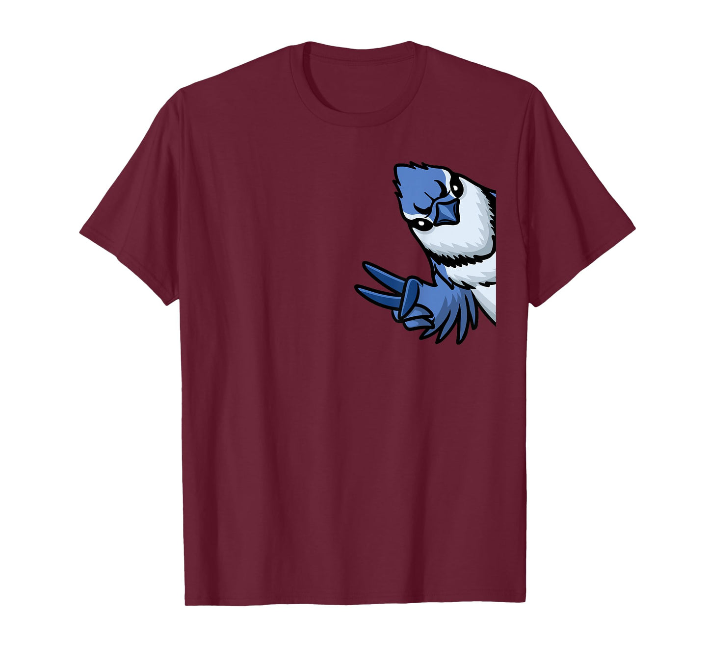 Blue Jay Bird Cyanocitta Cristata From Side T-Shirt