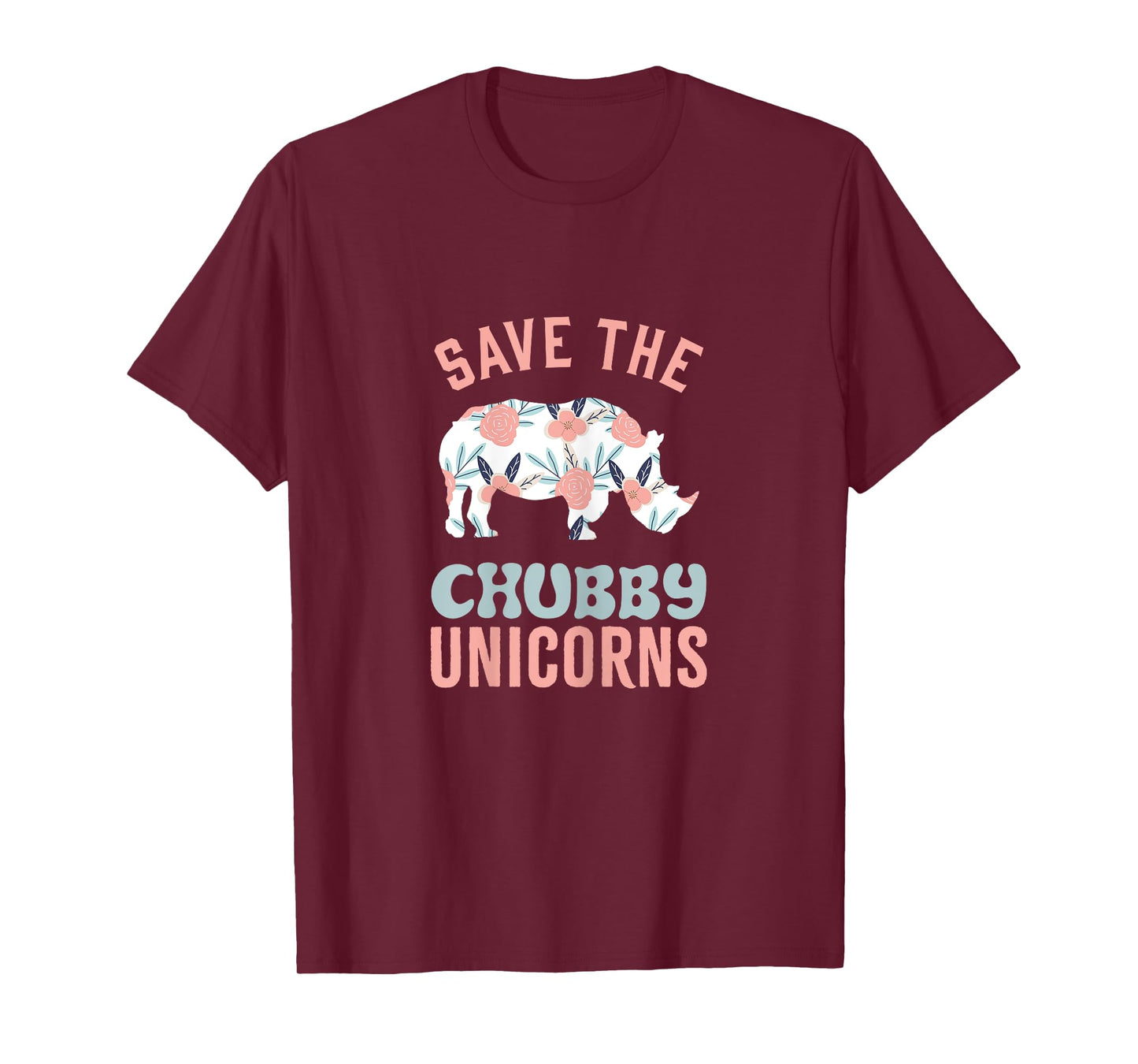 Save The Chubby Unicorns Animal Rights Womens Funny Rhino T-Shirt