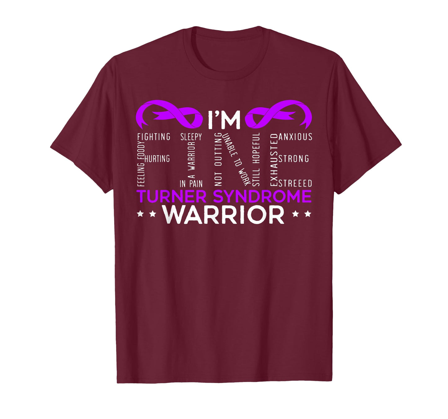 Turner Syndrome Awareness SteMi Apparel Unisex-Adults Black Cotton 65% Polyester 35% Classic Fit Collarless Crew Neck Short Sleeve Turner Syndrome Warrior Turner Syndrome Awareness T-Shirt Small