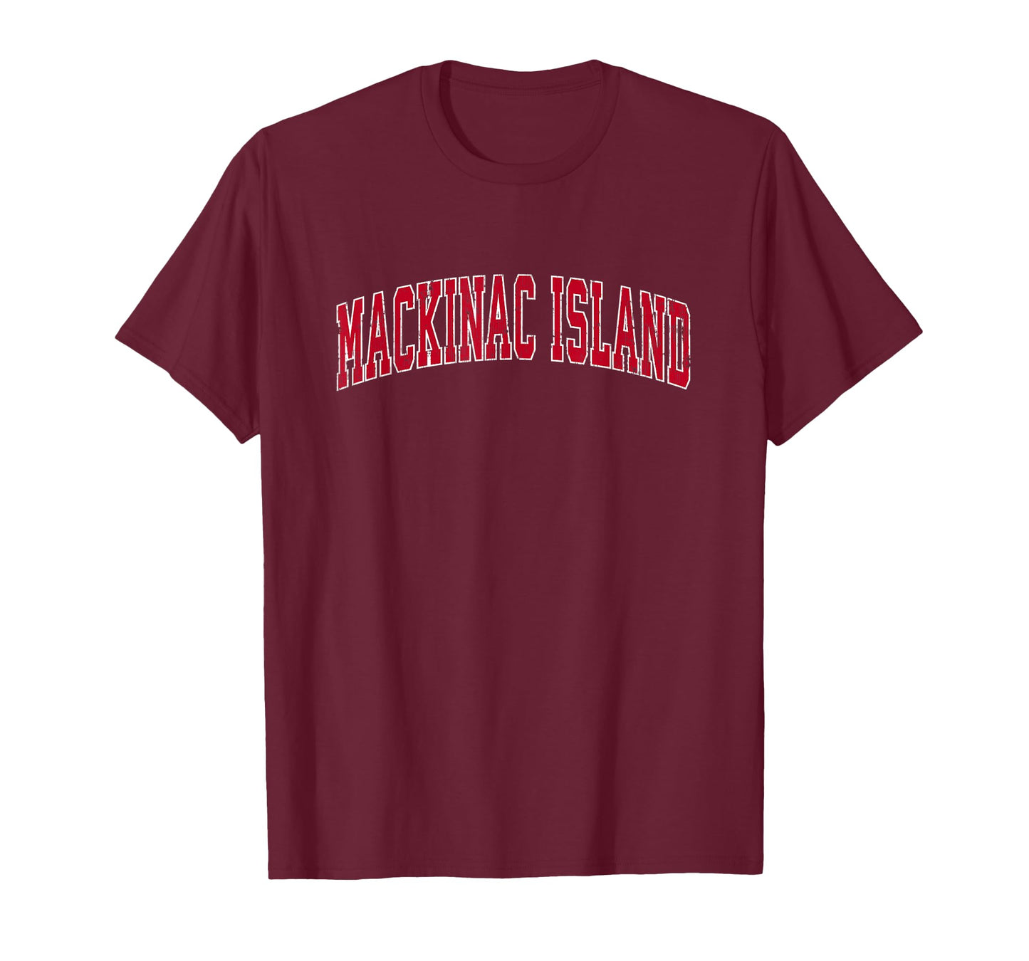 Mackinac Island Michigan MI Vintage Sports Design Red Design T-Shirt
