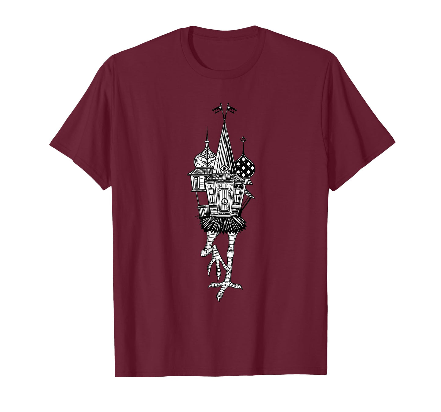 Walking House on Chicken Legs Slavic folklore Baba Yaga Art T-Shirt
