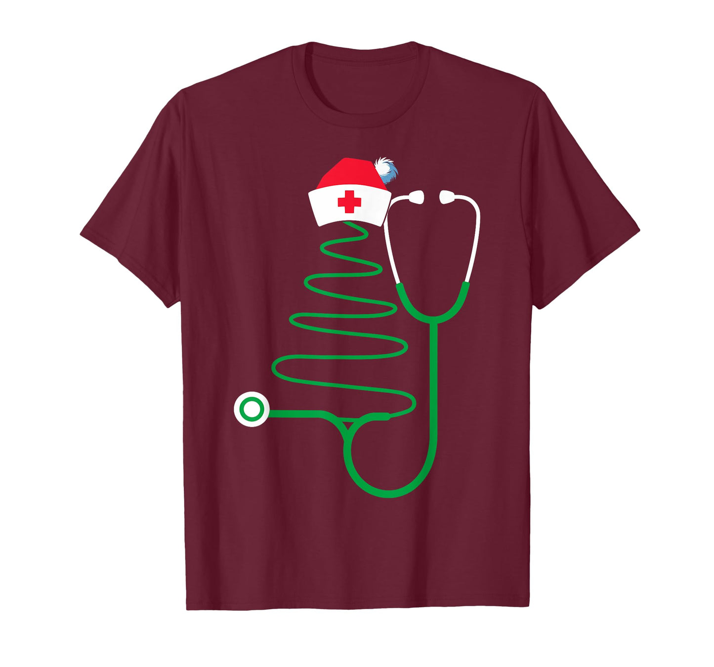 Stethoscope Christmas Tree Nurse Christmas Scrub T-Shirt