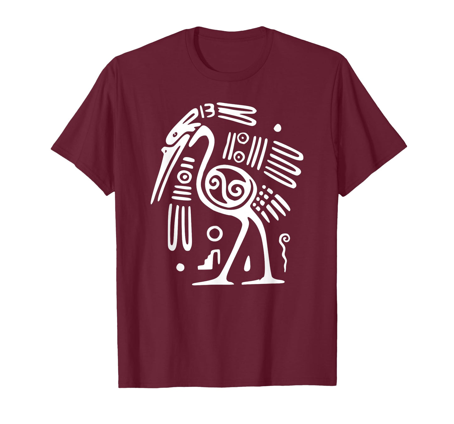 Ibis T-Shirt Ornithology White Line Drawing Bird Tee Shirt T-Shirt
