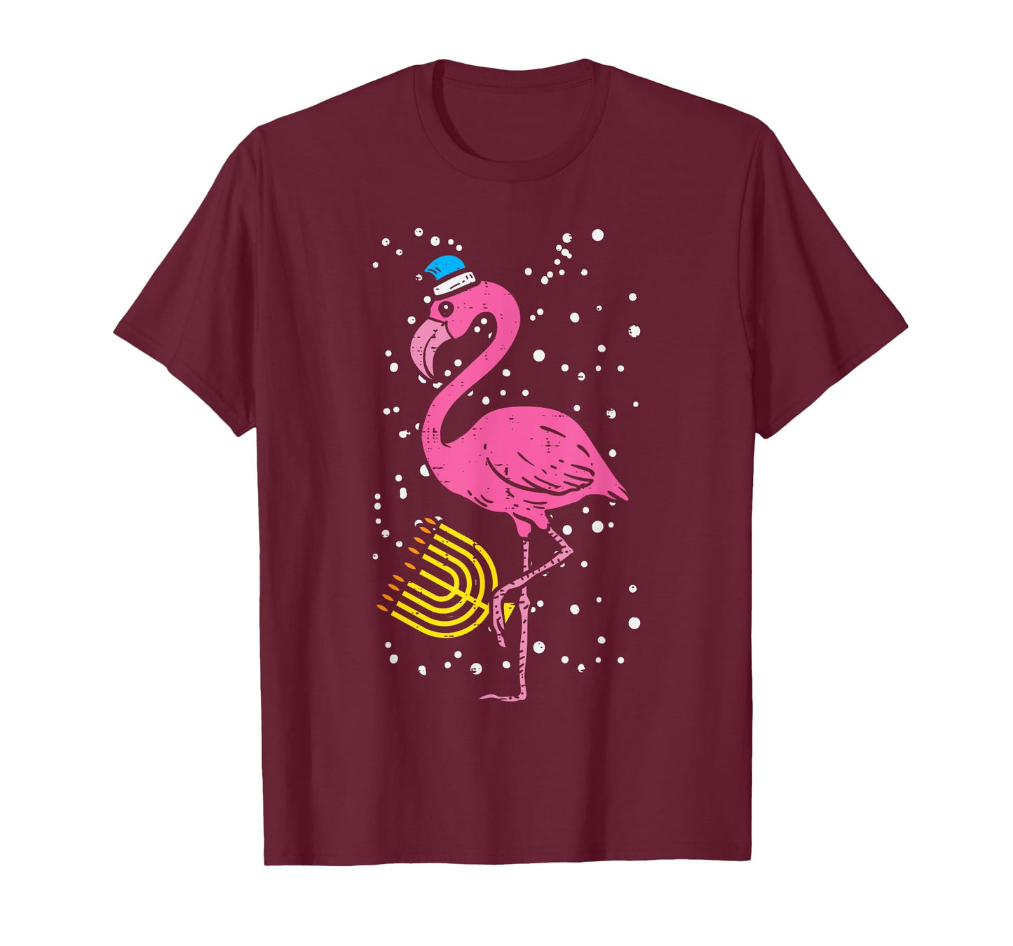 Jewish Flamingo Menorah Bird Lover Hanukkah Chanukah Gift T-Shirt