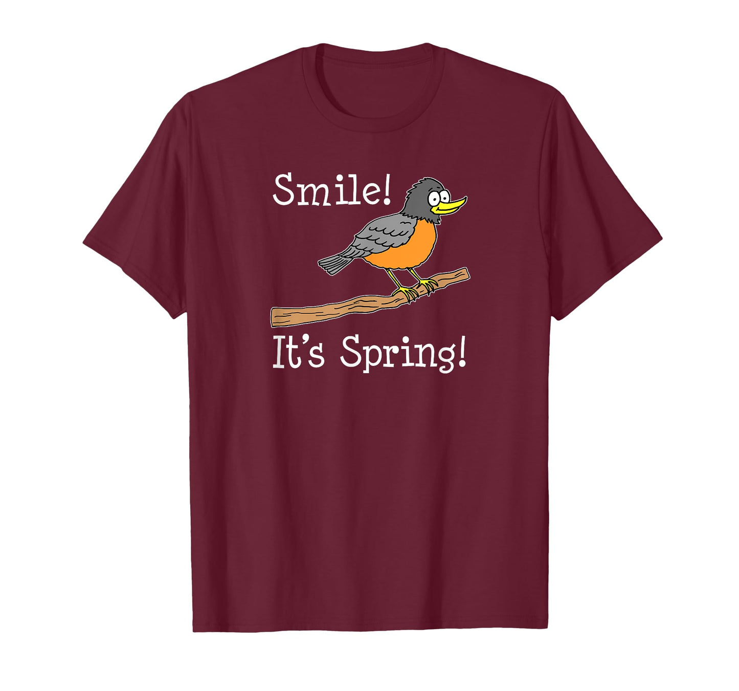 Smile It's Spring Season Cartoon Bird T-Shirt