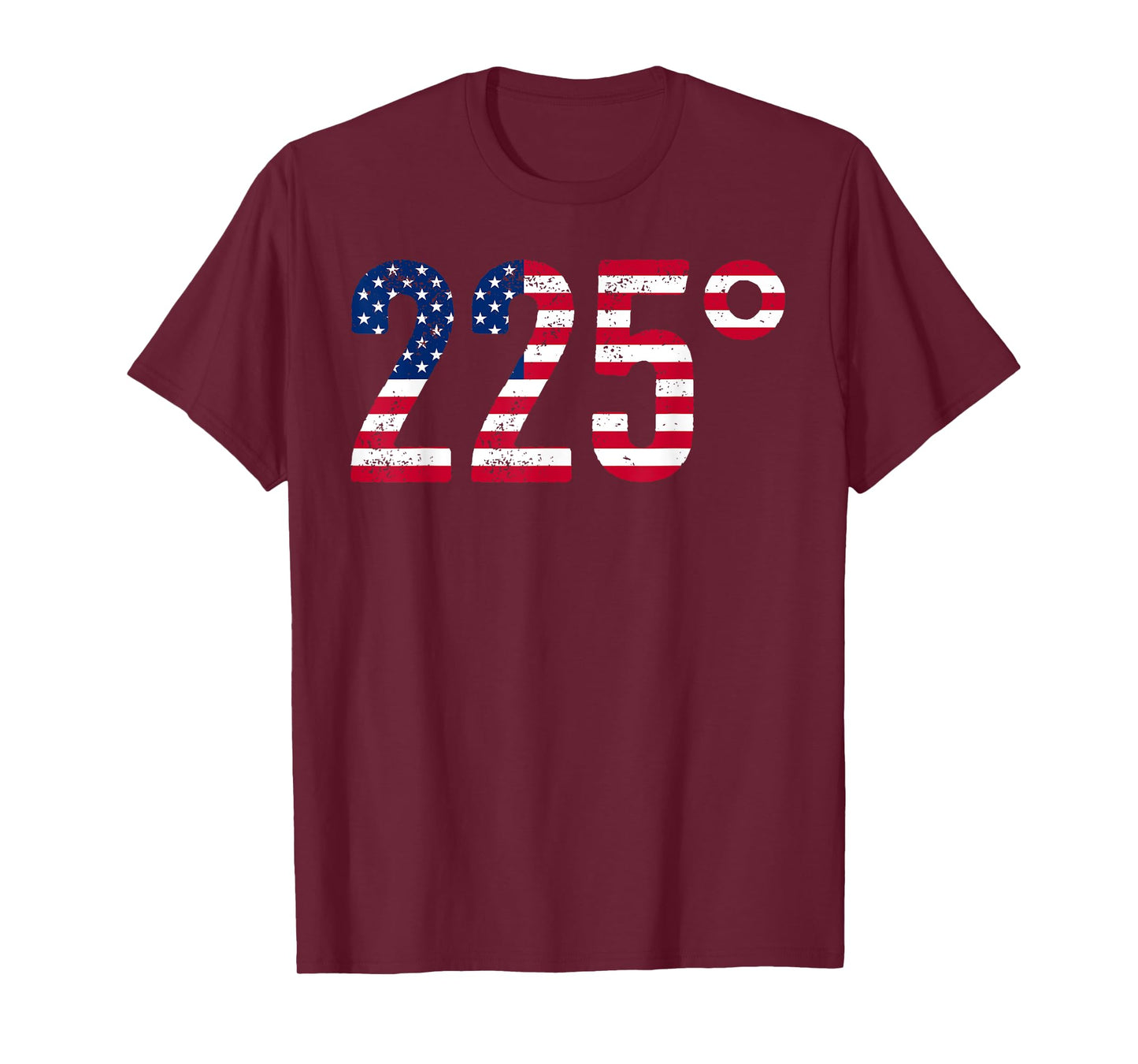 225 Degrees BBQ Smoking Meat Barbecue American Flag USA T-Shirt