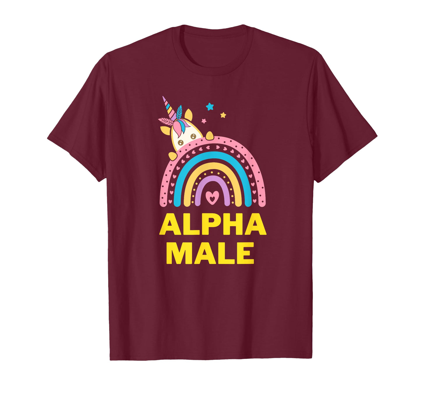 Ironic Alpha Male Unicorn Rainbow, Funny Unisex Graphic Tee T-Shirt