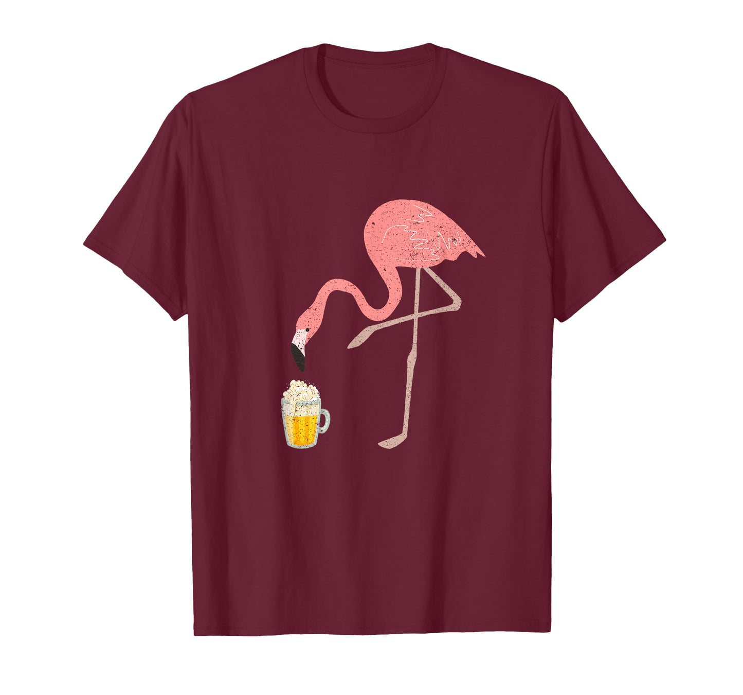 Flamingo Drinking Beer Drinking Party Vintage Beer Drinker T-Shirt