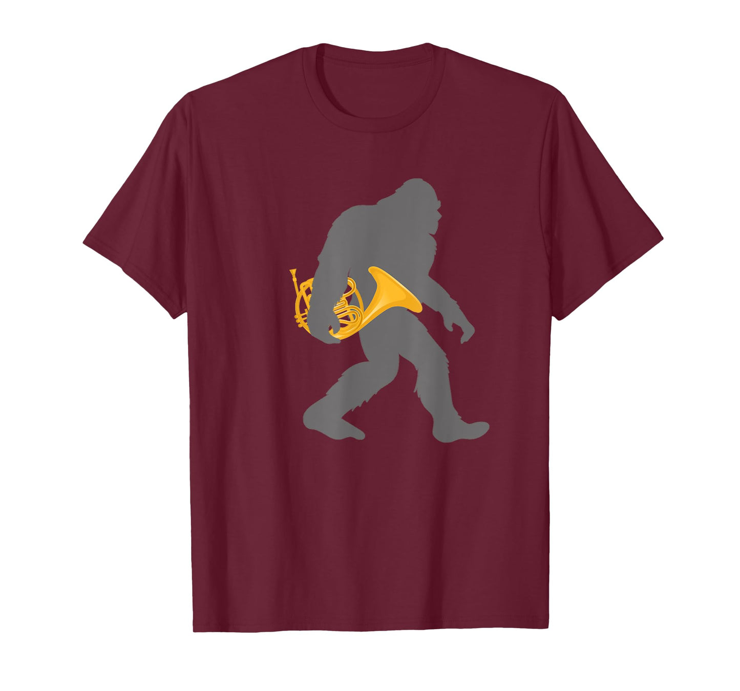 Funny Horn Player Bigfoot musician with French Horn T-Shirt