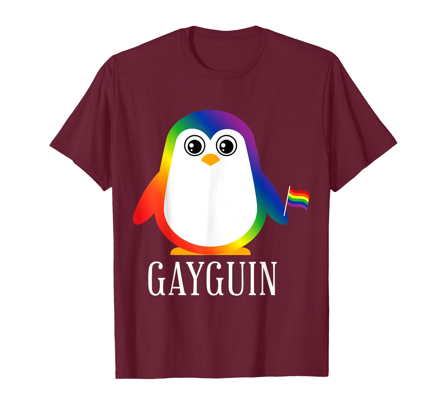 Gay Penguin Rainbow Pride Flag LGBTQ Cool LGBT Ally Gift T-Shirt