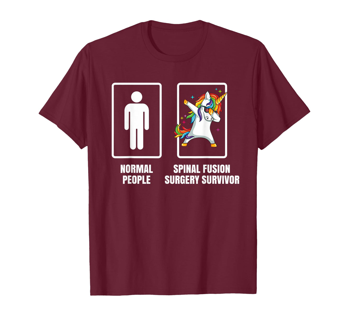 Dabbing Unicorn Spinal Fusion Surgery Survivor Recovery Gift T-Shirt