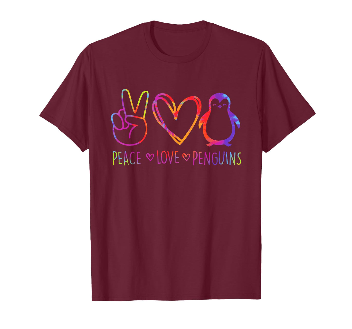 Peace Love Penguins Hippie Design T-Shirt