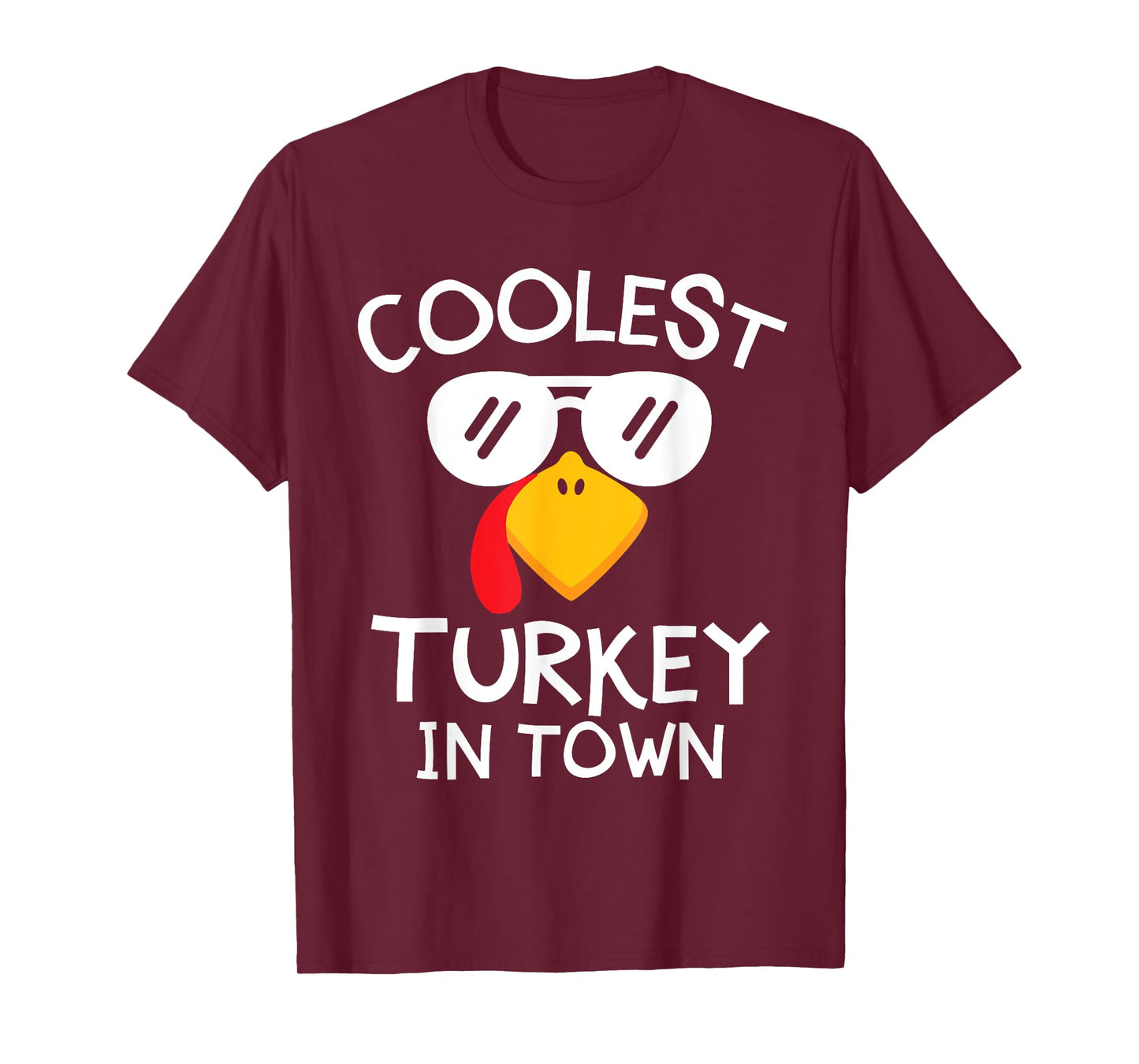 Funny Coolest Turkey in Town Cute Thanksgiving Boys Girls T-Shirt