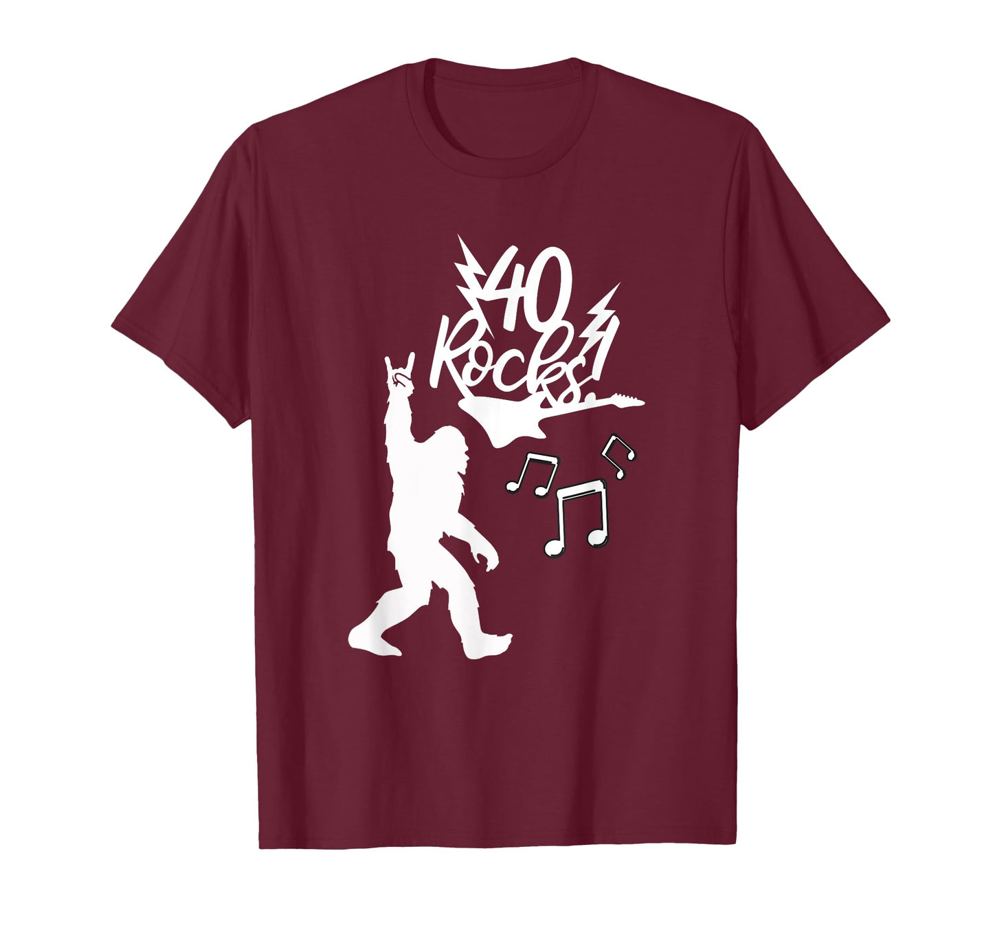 Rockin' Bigfoot 40th Birthday 40 Rock Hand Rock Music Fans T-Shirt