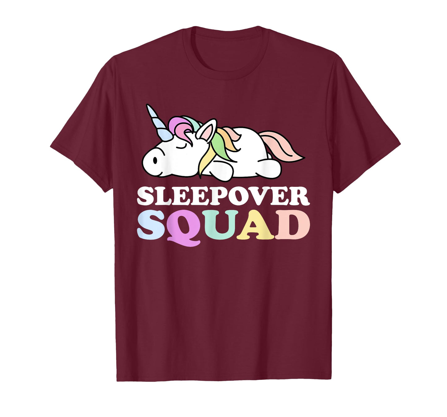 Sleepover Squad for Slumber Party Pajama Unicorn Sleeping T-Shirt