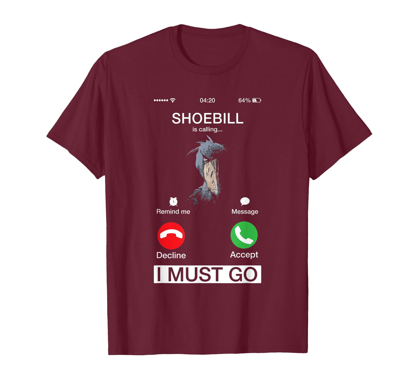 Shoebill Is Calling Wildlife Animal Lover Large African Bird T-Shirt