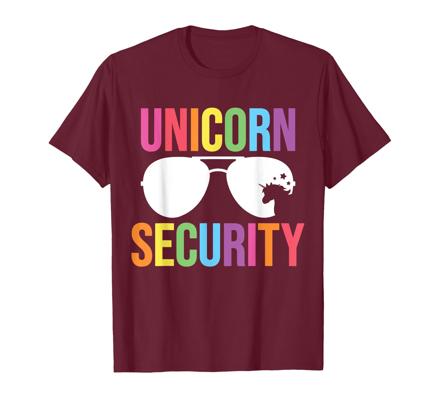 Unicorn Security Birthday Family Halloween Costume Dad Mom T-Shirt