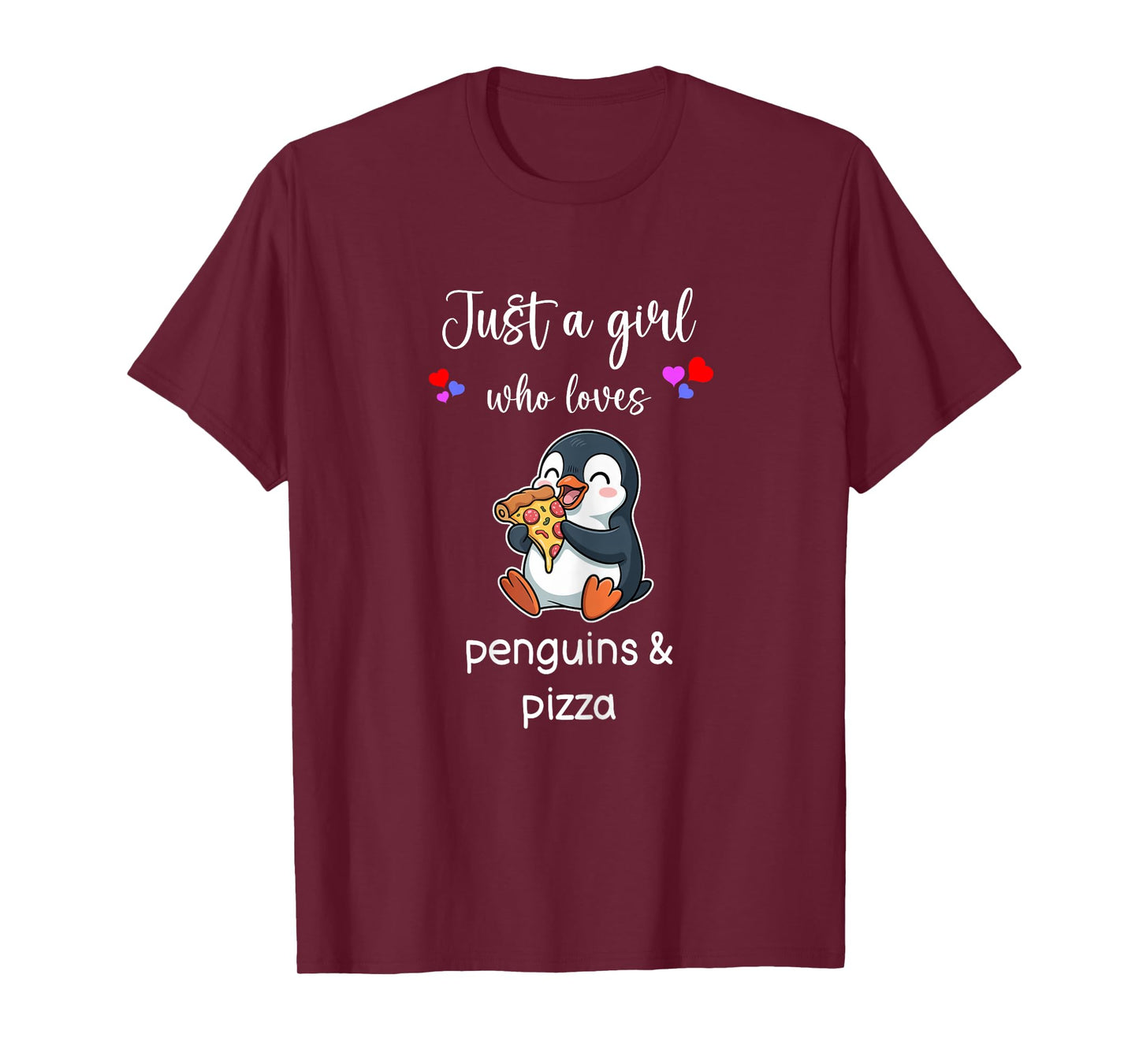 Penguin Pizza Shirt Girls Cute Penguin Pizza T-Shirt