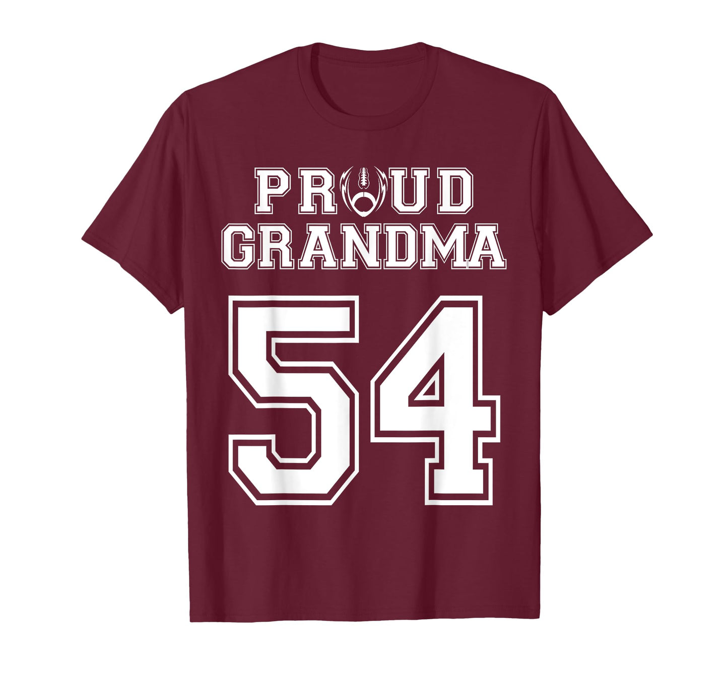 Custom Proud Football Grandma Number 54 Personalized Women T-Shirt