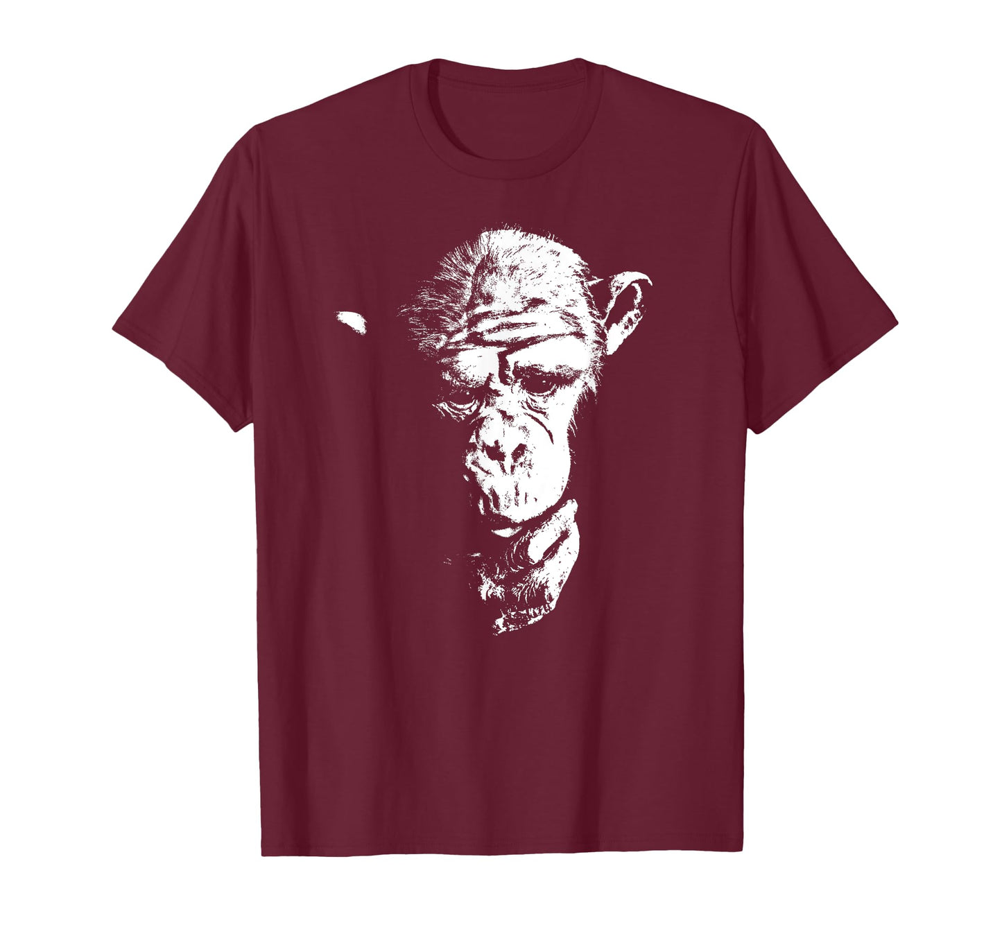 Chimpanzee T Shirt Thinking Monkey, Ape, Cool Chimp Tee T-Shirt