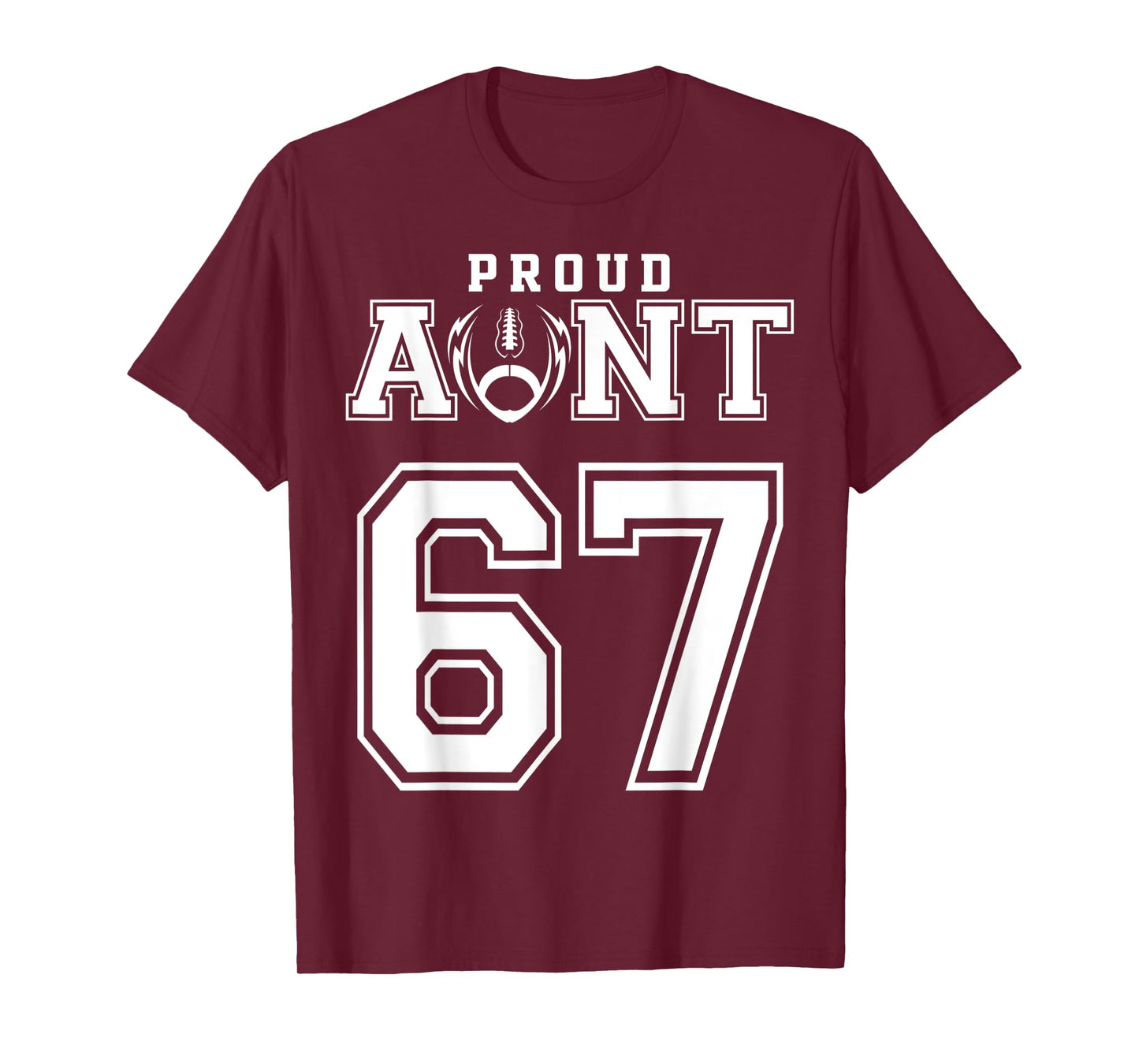 Custom Proud Football Aunt Number 67 Personalized For Women T-Shirt