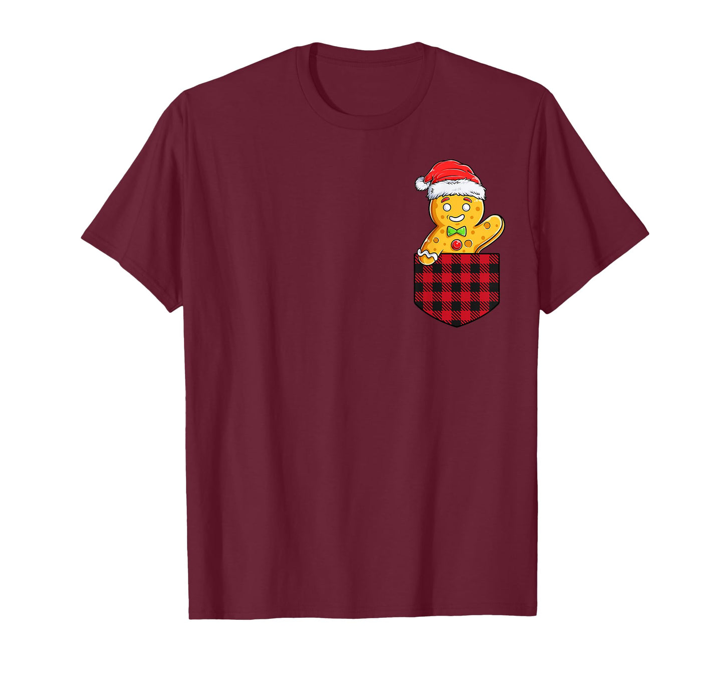 Gingerbread Man In Pocket Funny Christmas Cookie Baker Xmas T-Shirt