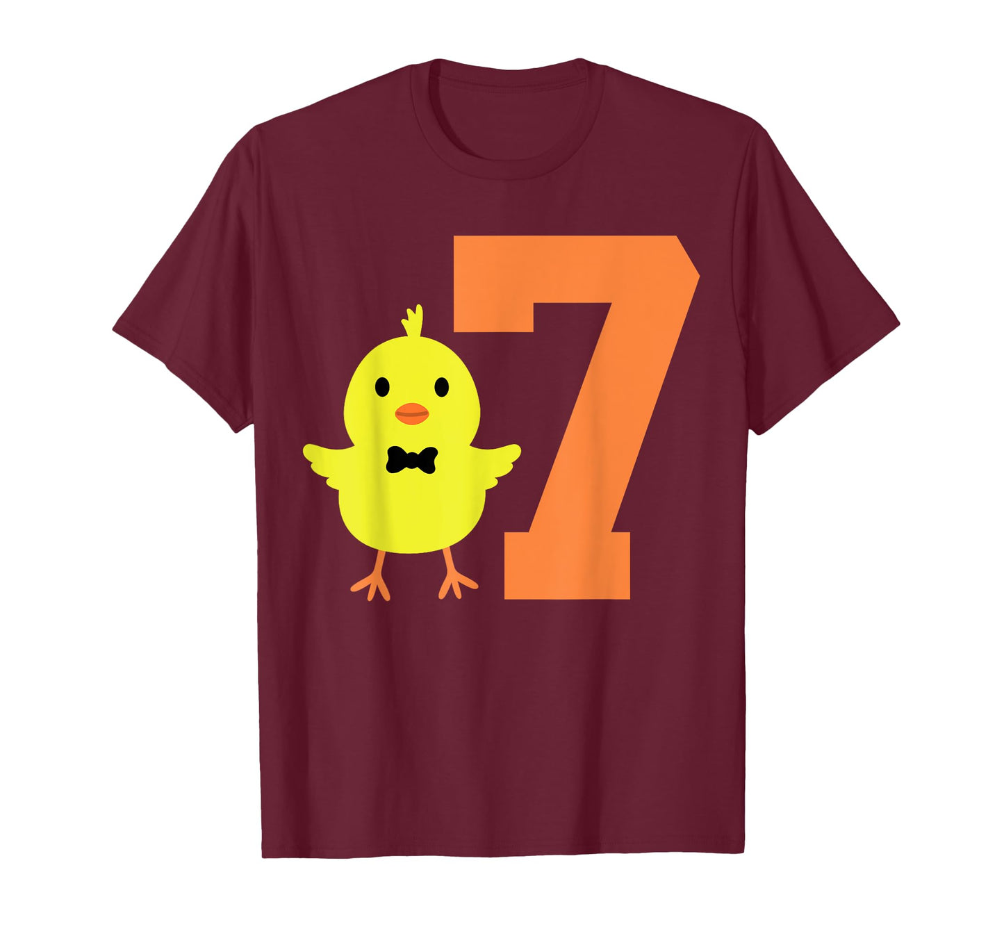 Kids 7th Birthday Chicken Themed Cute 7 Year Old Boys Chick T-Shirt
