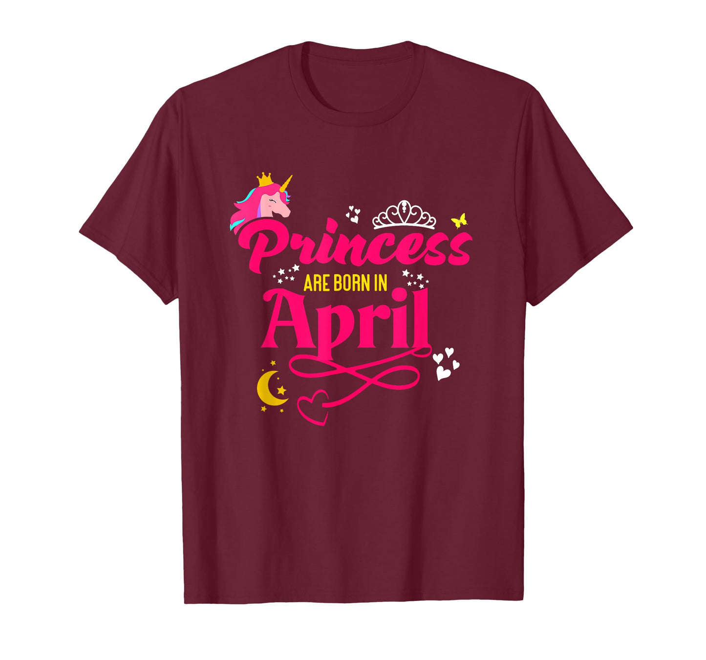 Princess are Born in April - Girls April Birthday T-Shirt