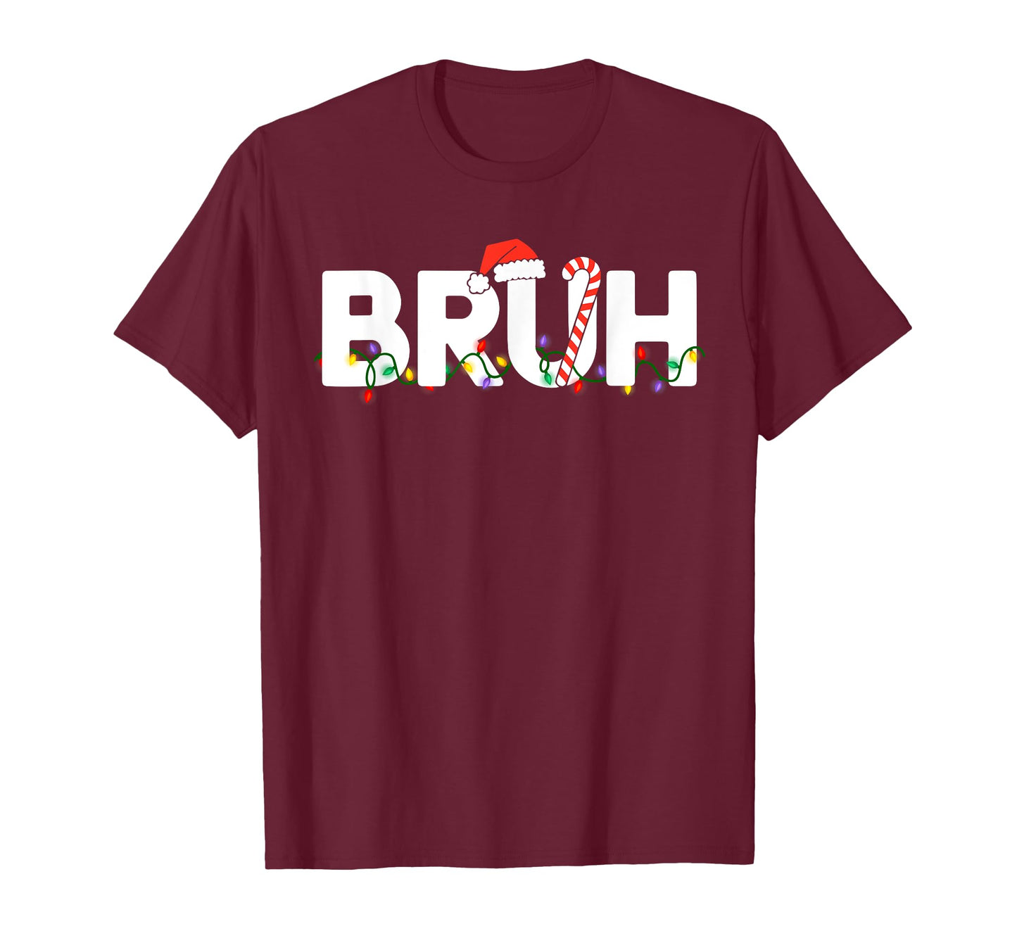 Bruh Christmas Kids Teens Boys Funny Christmas Santa Mens T-Shirt