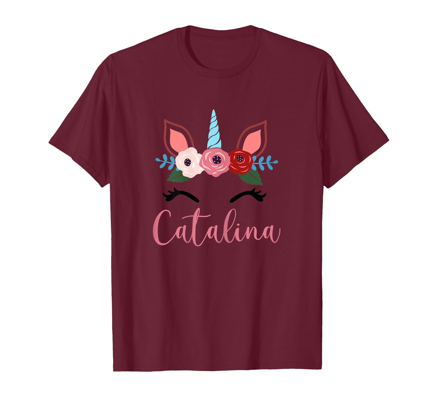 Cute Catalina Magical Floral Unicorn For Girls T-Shirt