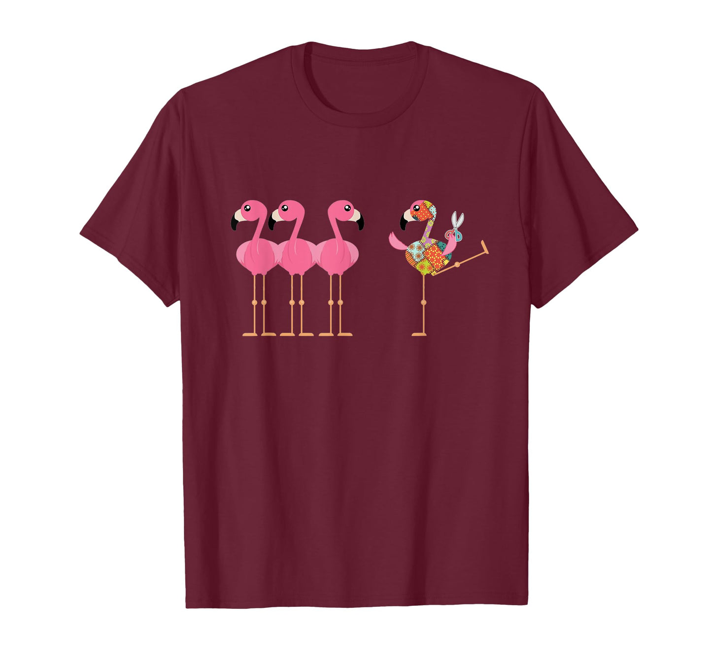 Quilting Flamingo Loves Sewing Machine T-Shirt