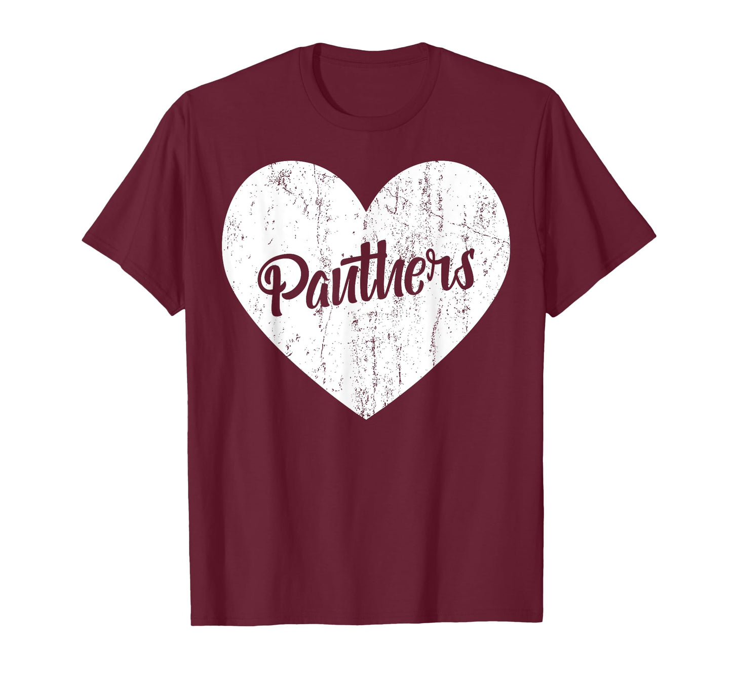 Panthers School Sports Fan Team Spirit Mascot Heart Gift T-Shirt