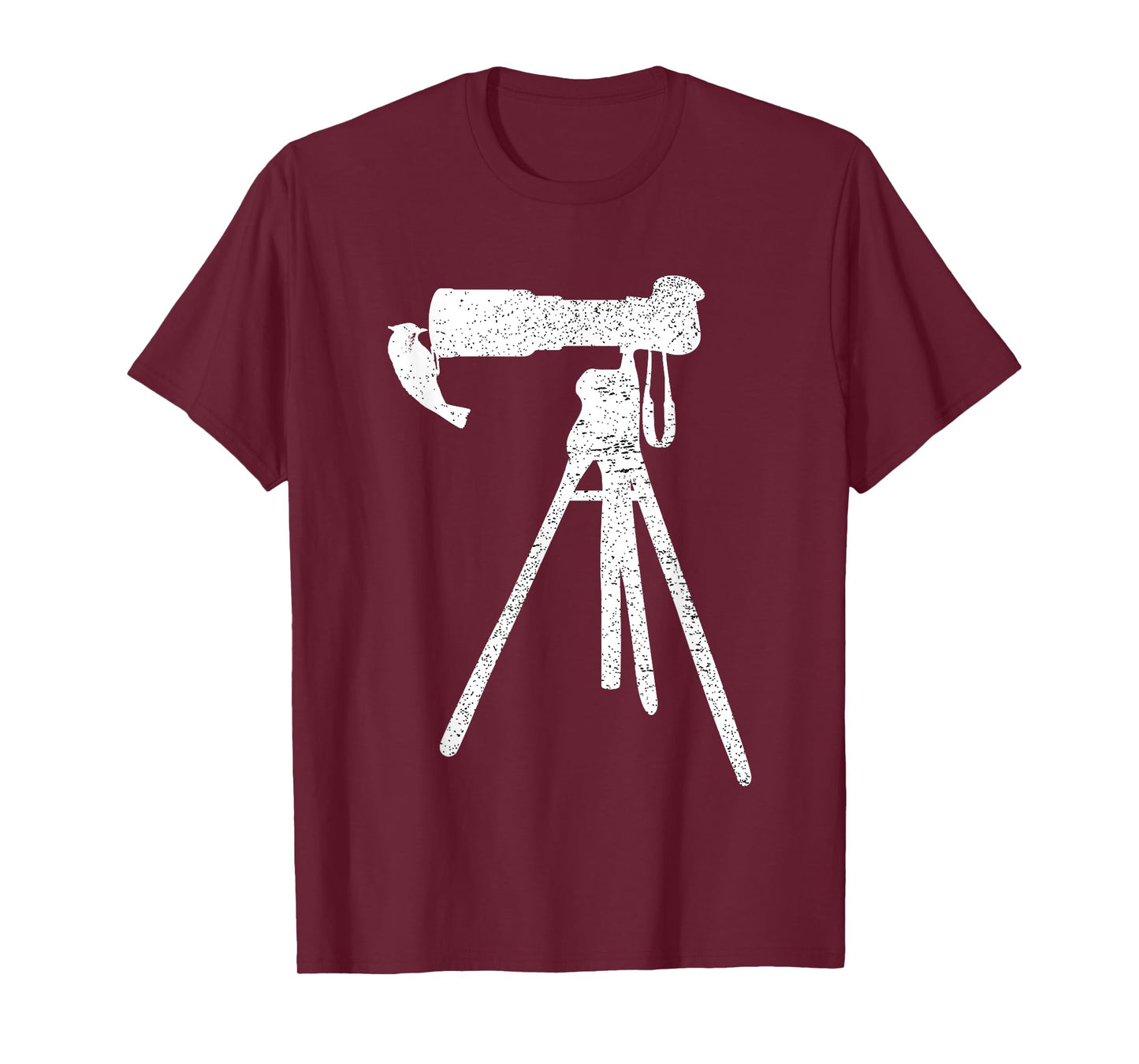 Retro Vintage Distressed Bird Photographer Wildlife Print T-Shirt