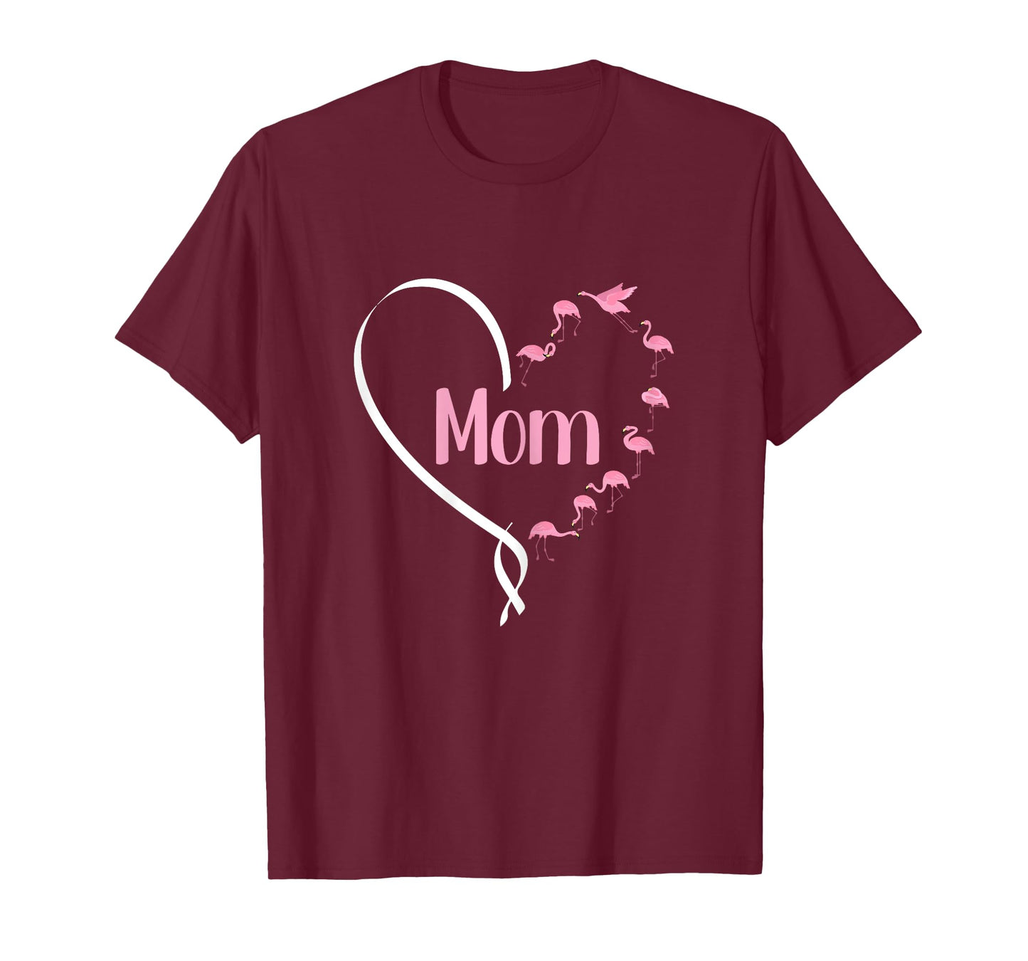 Mom Mothers Day Cute Flamingo Heart Bird Lover Mama Momma T-Shirt