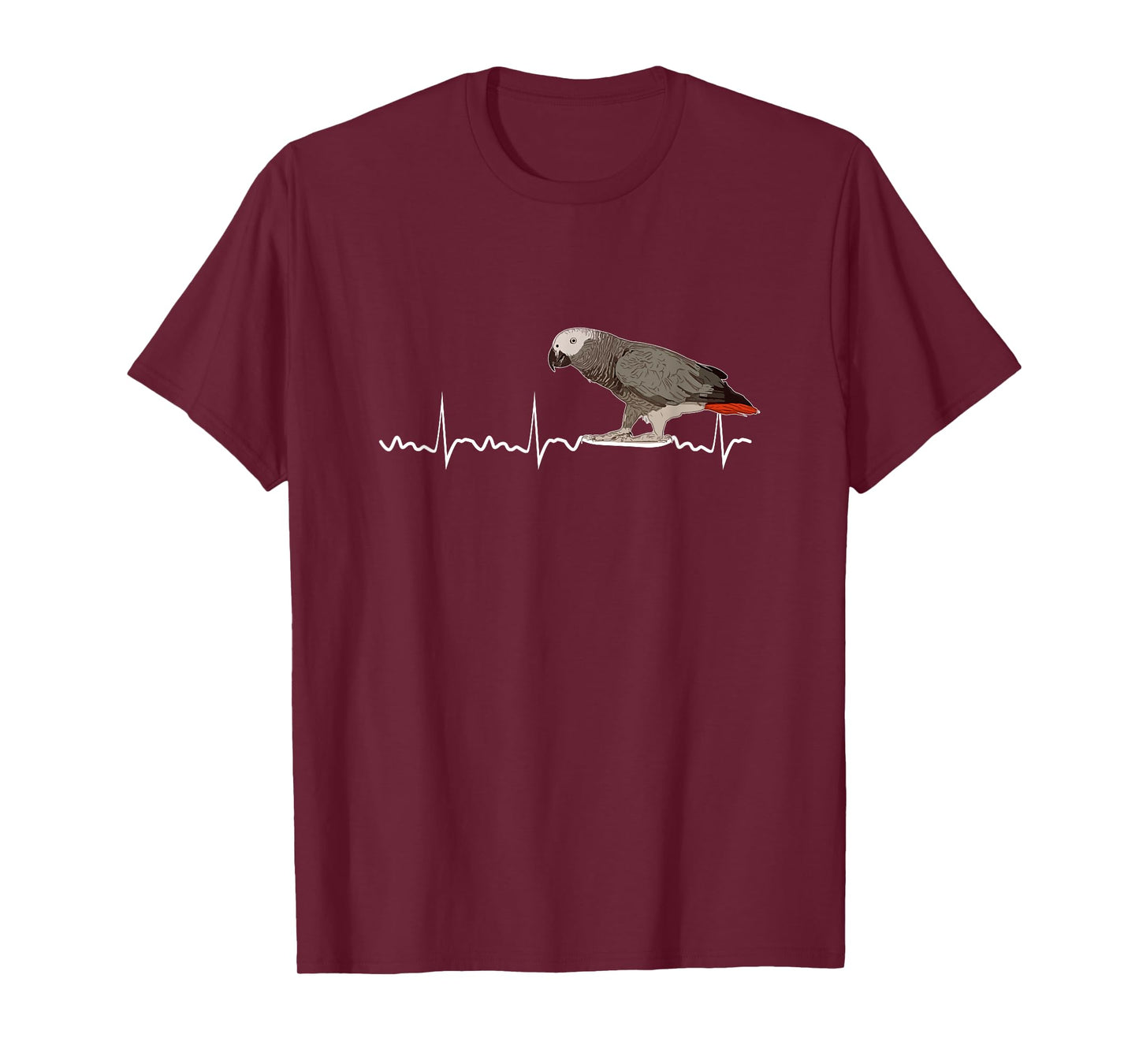 African Grey Parrot Heartbeat Parrot Bird Macaw T-Shirt