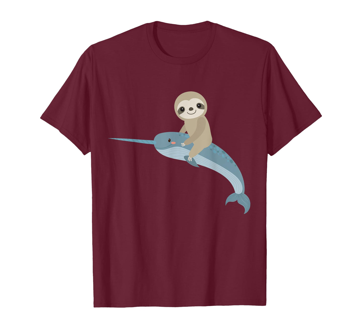 Sloth riding Narwhal, Unicorn of the Sea, men women boy girl T-Shirt