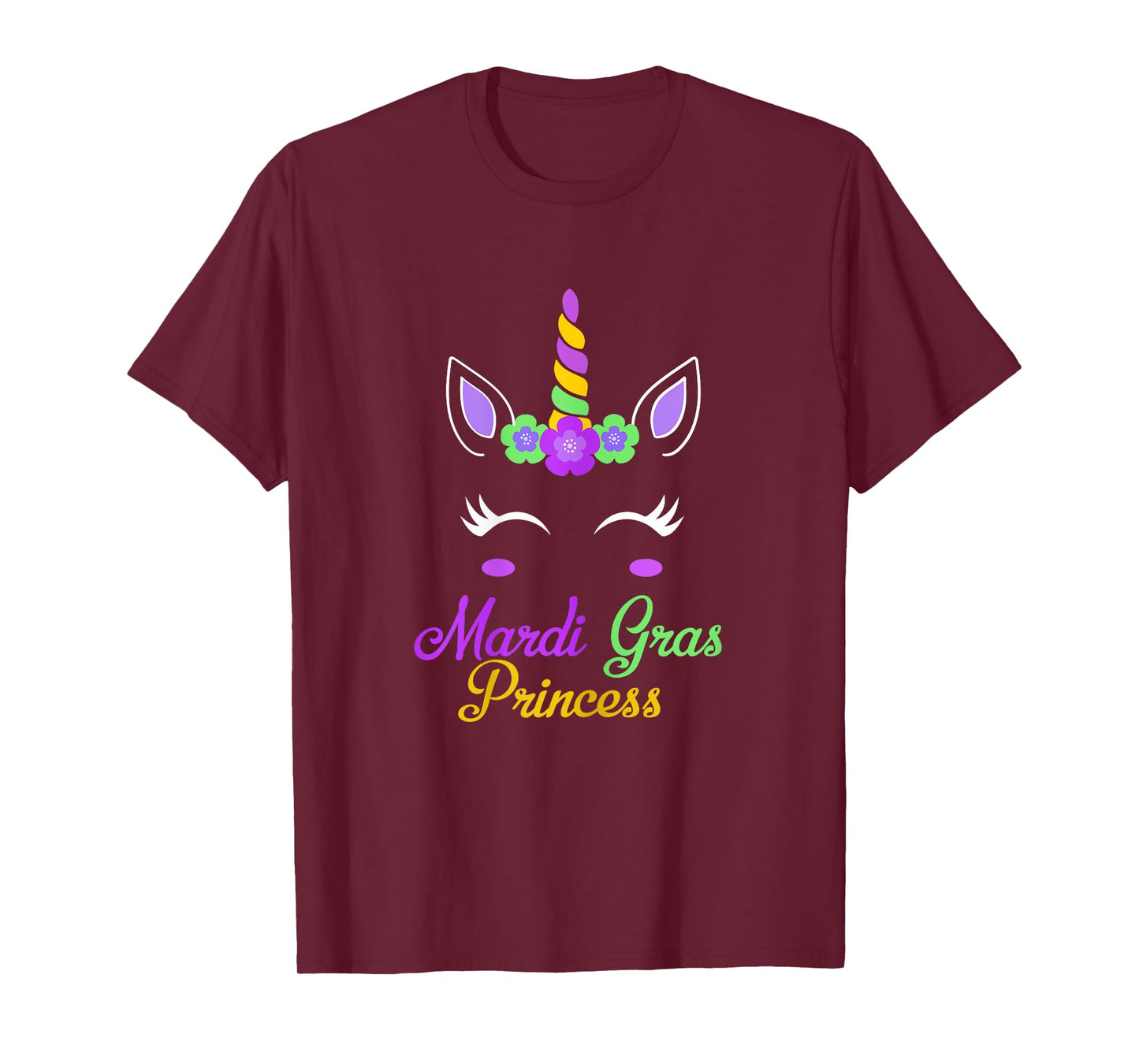 Little Miss Mardi Gras Princess Unicorn Girls Kids toddlers T-Shirt