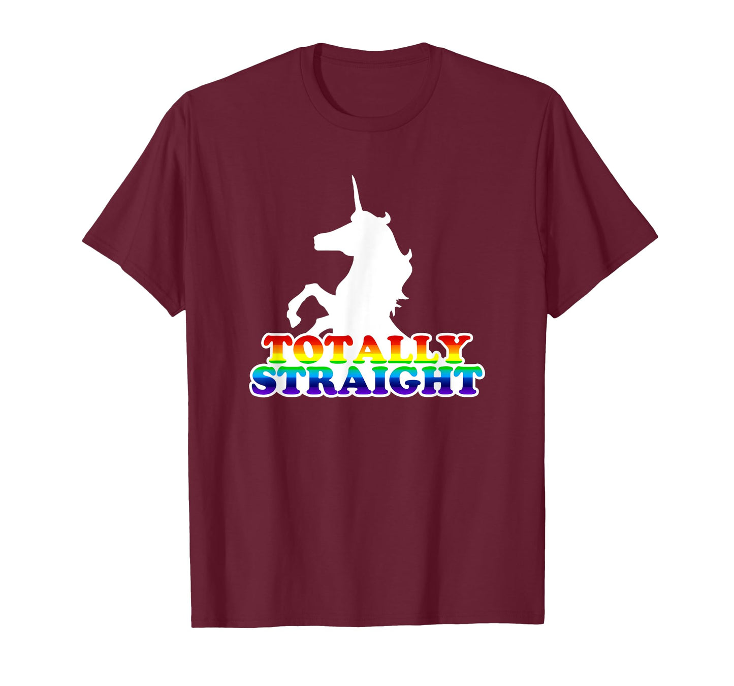 Wayward Tees Totally Straight Unicorn T-Shirt - Women's Junior, Girls, Black, Short Sleeve, Crew Neck, Classic Fit, Cotton 65% Polyester 35%, Humorous/Ironic Design, Size Small