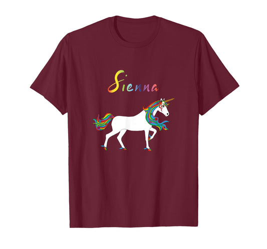 Sienna Personalized First Name Unicorn T-Shirt