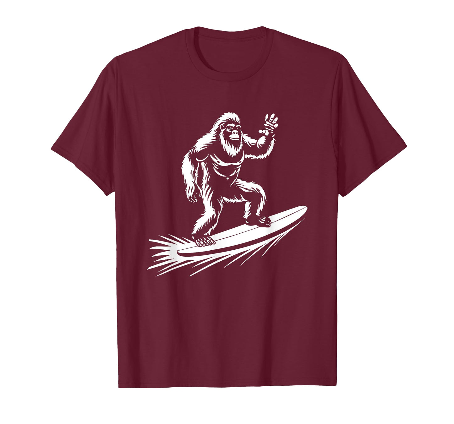 Surfing Bigfoot - Funny Hawaiian Sasquatch Surfer T-Shirt