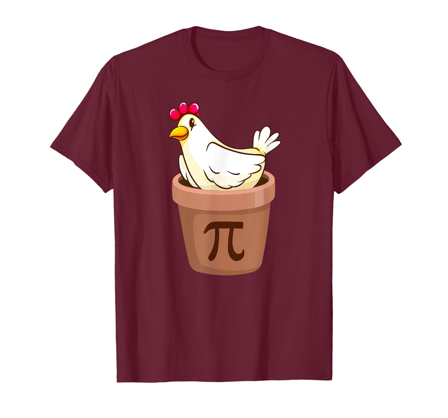 Chicken Pot Pi Day Funny Math pun Chicken Pi Day Cartoon T-Shirt