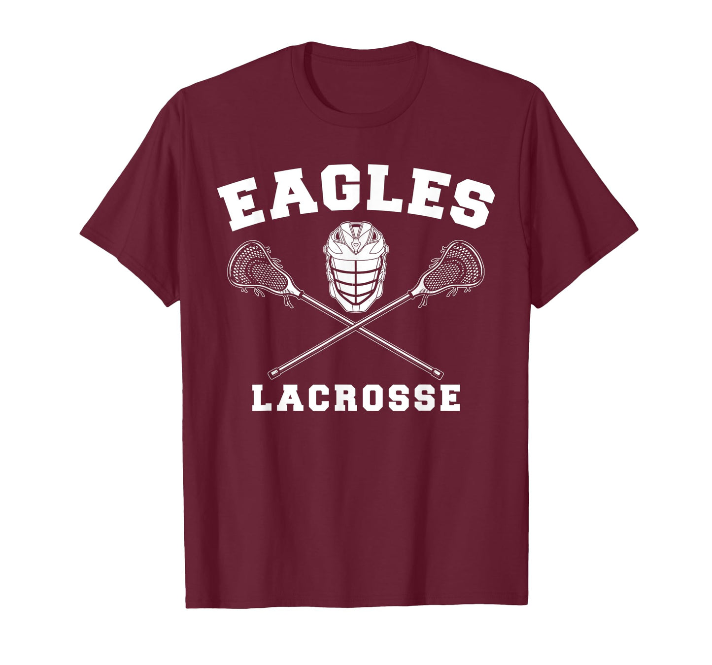 Eagles Lax Crossed Sticks & Helmet Boys Lacrosse Design T-Shirt