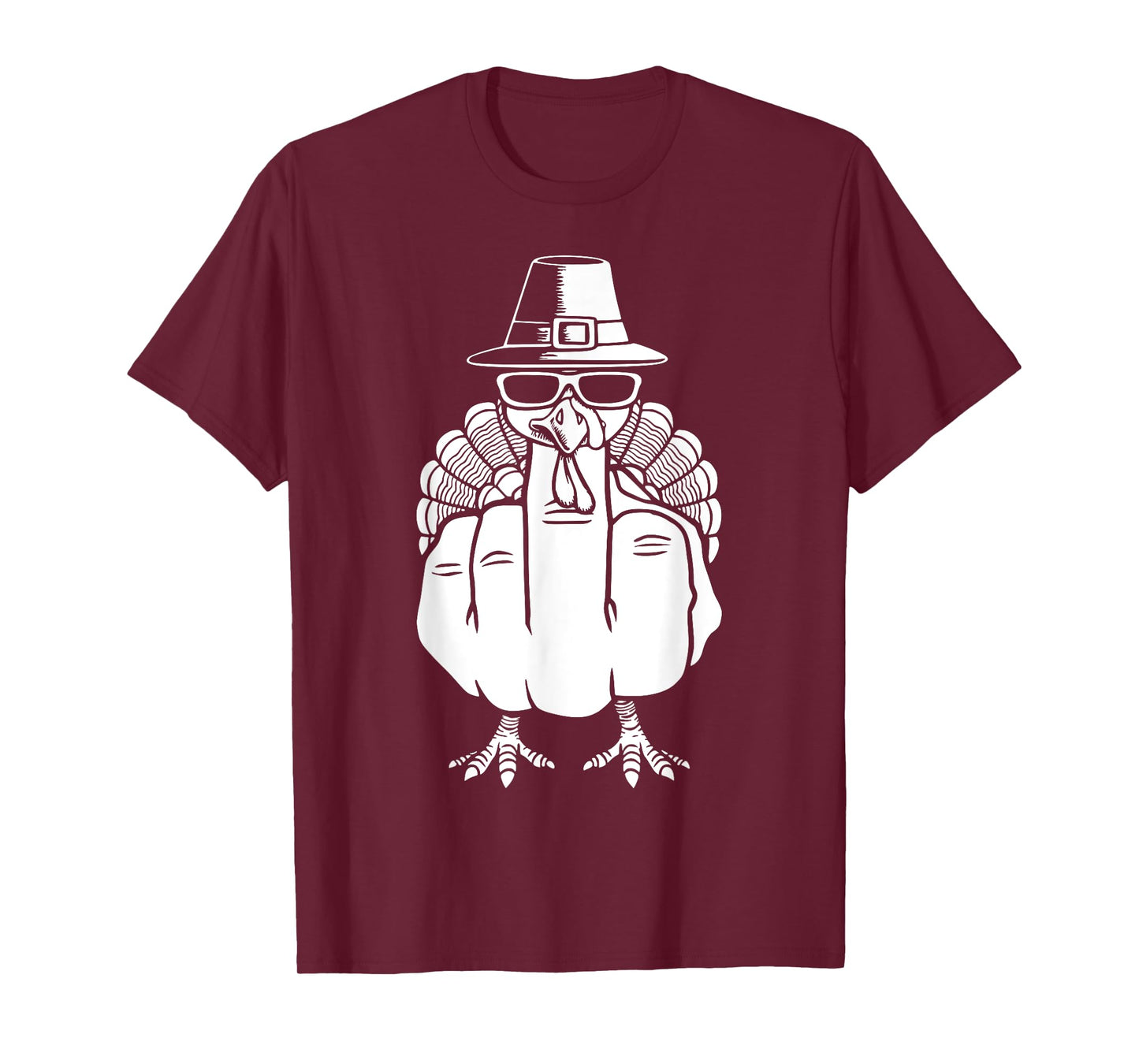 Turkey Middle Finger Adult Anti Social Thanksgiving Hand T-Shirt