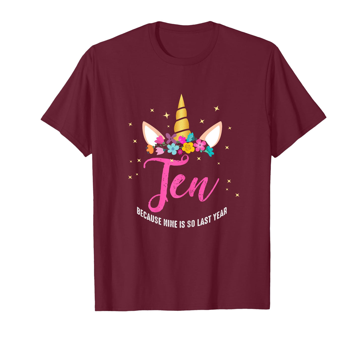 10 Years Old Birthday Girl Gifts Unicorn 10th Birthday T-Shirt