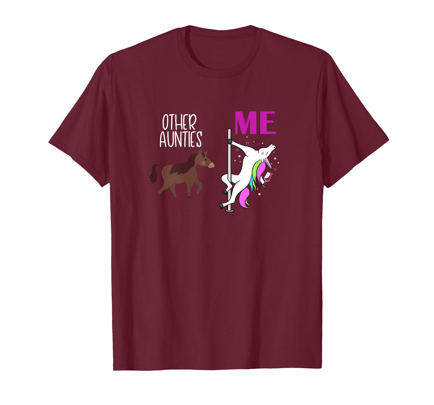 Other Aunties Me Unicorn Aunt Wine Lover Tee T-Shirt