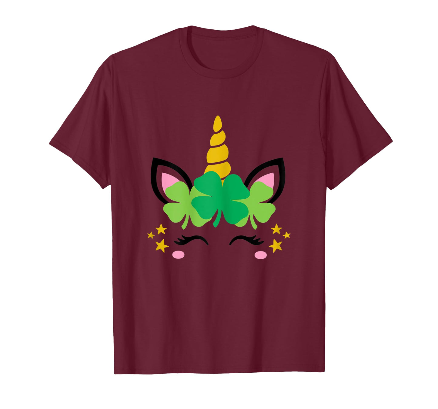 Unicorn Face St Patrick's Day Kids Girls Women T-Shirt