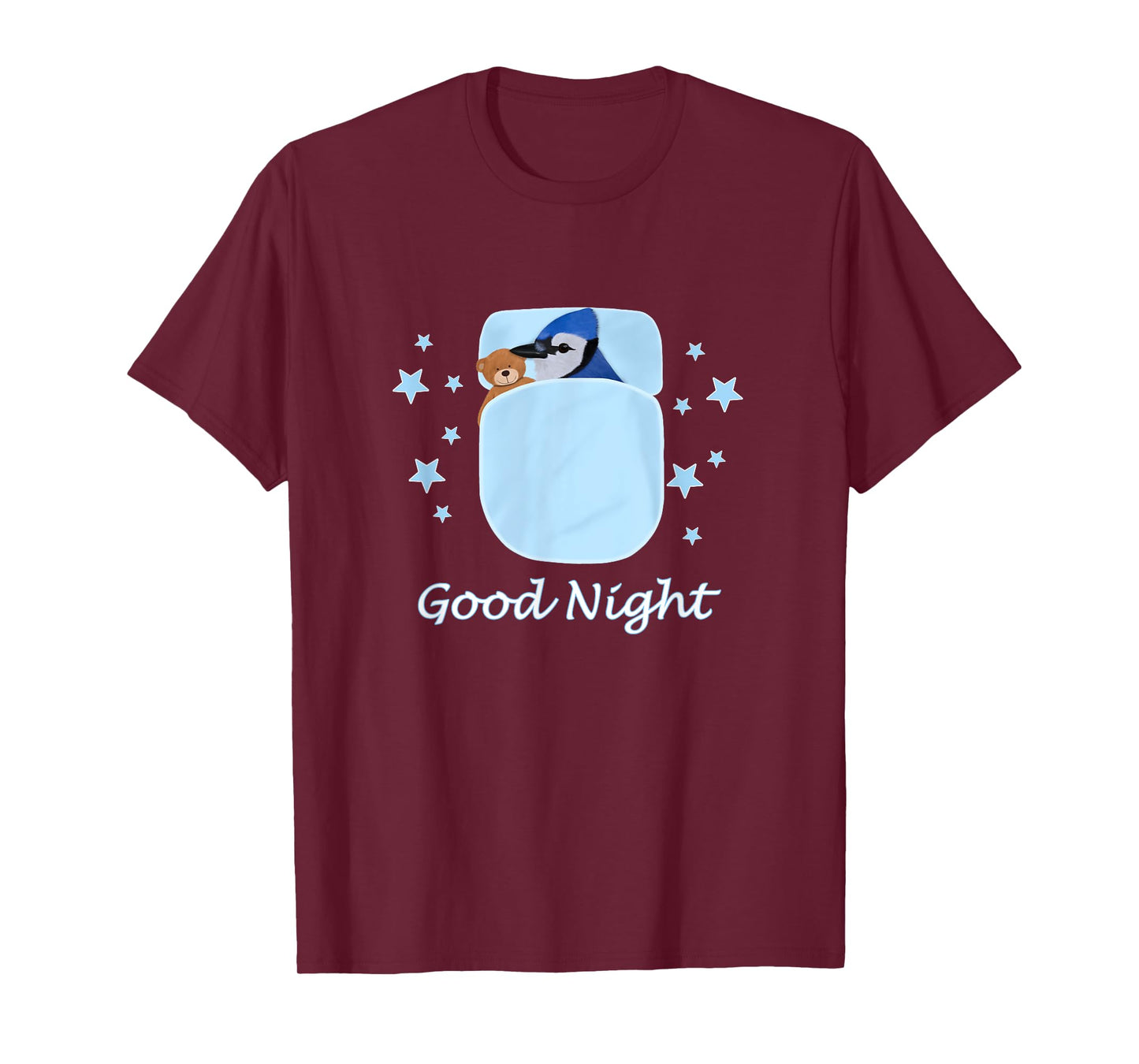 Blue Jay Teddy Bear Good Night Pyjamas Bird Biologist T-Shirt