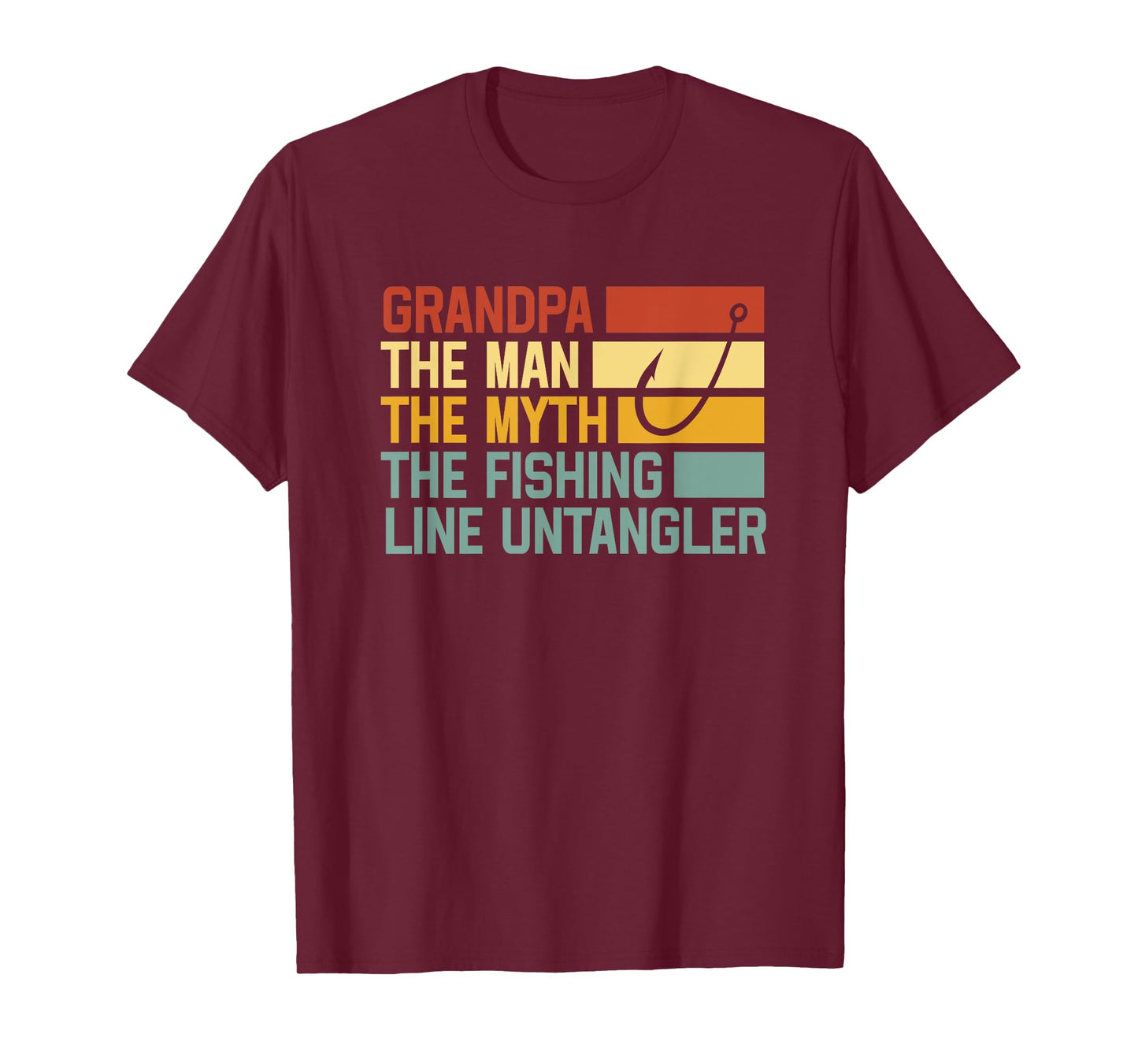 Grandpa The Man The Myth The Fishing Line Untangler T-Shirt