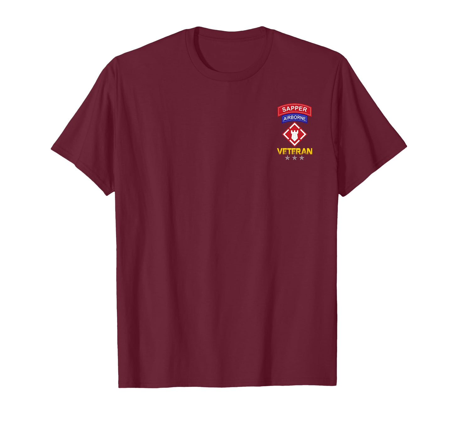 Airborne and Sapper Veteran - 20th Engineer Brigade Patch T-Shirt
